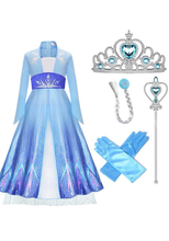 Cargar imagen en el visor de la galería, Disfraz Frozen Elsa Sencillo con Accesorios - 116817