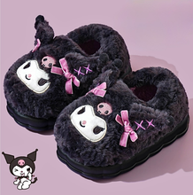 Cargar imagen en el visor de la galería, Pantuflas Kuromi Negras y Moradas - 116762