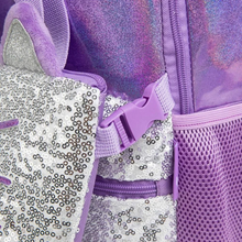 Cargar imagen en el visor de la galería, Morral Gato Morado Set 3 pzs, Lonchera y Cartuchera  40cm - 116706
