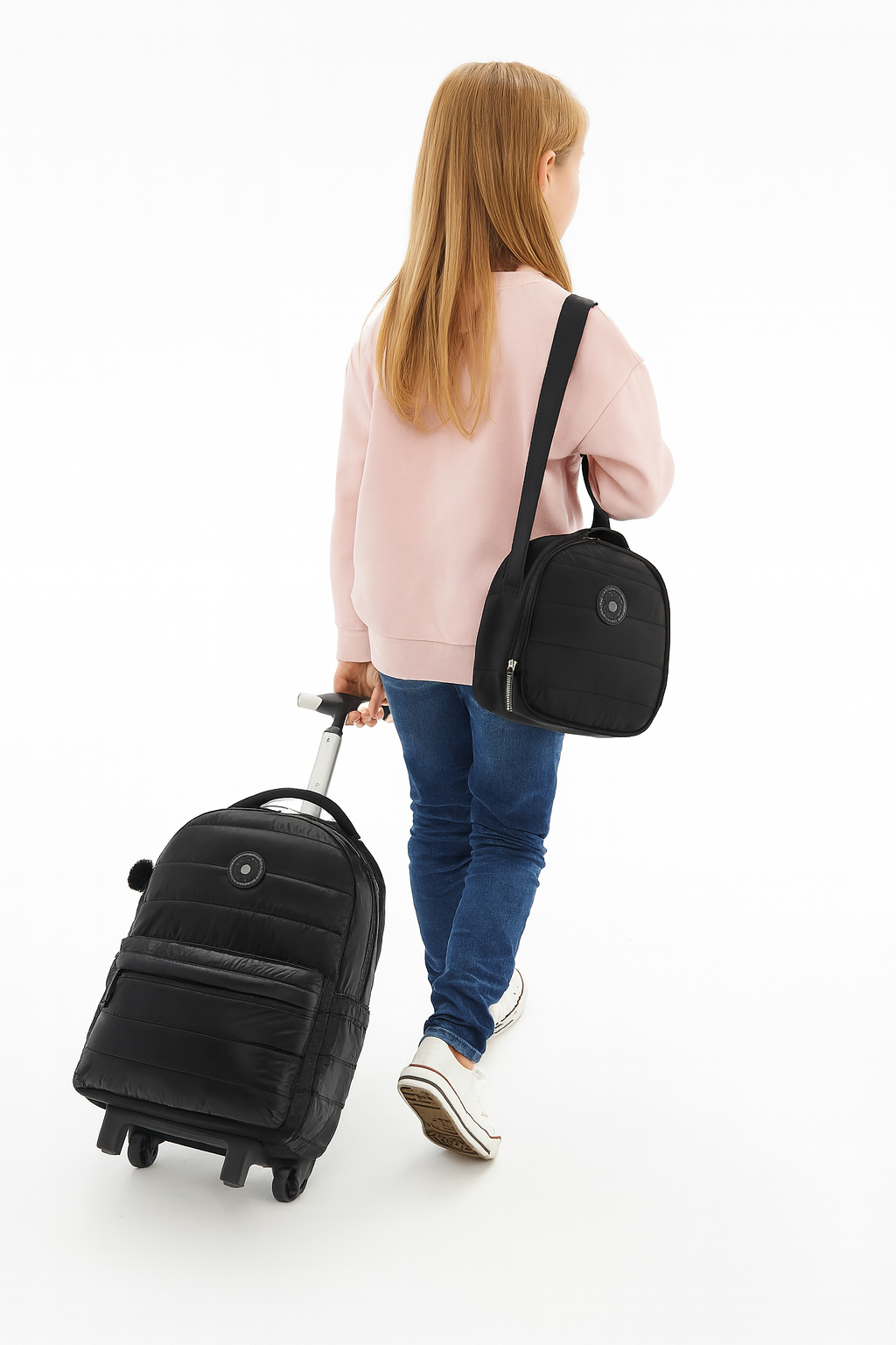 Morral Maleta Set de 3 pzs, Lonchera y cartuchera Negra 43cm -116708
