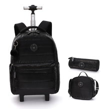 Cargar imagen en el visor de la galería, Morral Maleta Set de 3 pzs, Lonchera y cartuchera Negra 43cm -116708
