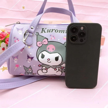 Cargar imagen en el visor de la galería, Cartera Kuromi Semi Cuero 21cm - 117072
