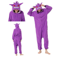 Cargar imagen en el visor de la galería, Pijama Enterizo Gengar Juvenil/Adulto - 115346 Unisex
