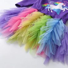 Cargar imagen en el visor de la galería, Vestido Vikita Top Sueter Morado Unicornio Falda Tutu Multicolor - 115837
