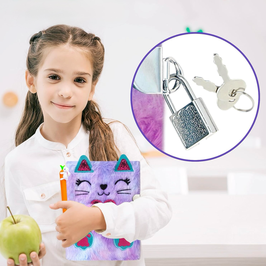 Diario Gato Morado con Candado - 116484