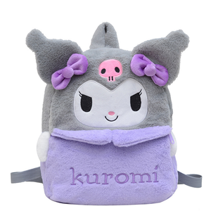 Morral Kuromi  Peluche Morado y Gris 35cm- 116497