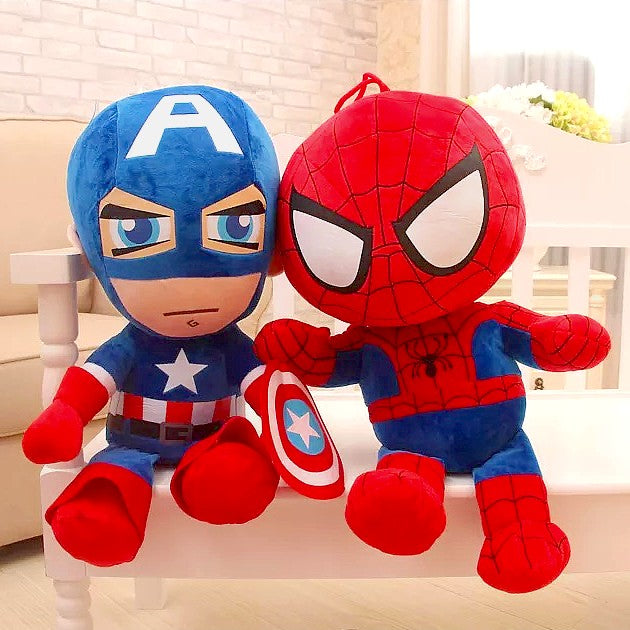 Peluche Heroes, Capitan y Spiderman 25cm - 114657