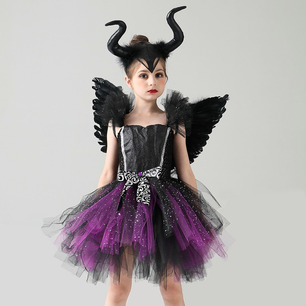 Disfraz Vestido Malefica con Tul corto con acccesorios - 114135