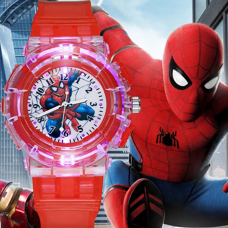 Reloj de spiderman con luz new arrivals