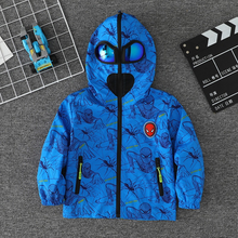 Cargar imagen en el visor de la galería, Chaqueta Spiderman Impermeable Azul con Luz - 117516

