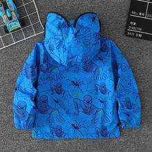 Cargar imagen en el visor de la galería, Chaqueta Spiderman Impermeable Azul con Luz - 117516
