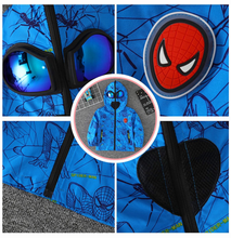 Cargar imagen en el visor de la galería, Chaqueta Spiderman Impermeable Azul con Luz - 117516
