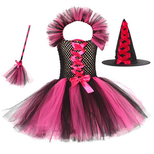 Disfraz Vestido Bruja Negro y Fucsia con Accesorios - 114138