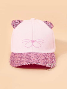 Gorra gato Rosada con lentejuelas - 114430