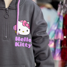 Cargar imagen en el visor de la galería, Suéter Kitty Gris con capucha - 116181
