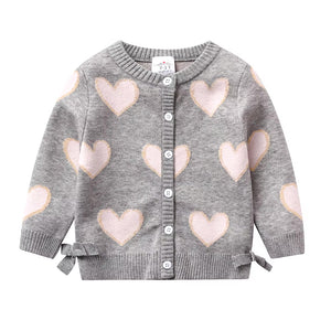 Sueter Vikita Tejido Gris/Corazones Rosados - 115800