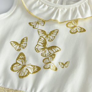 Vestido Vikita Sin mangas Mariposa Falda  puntos dorados- 114968
