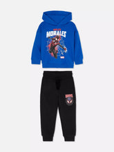 Cargar imagen en el visor de la galería, Conjunto Miles Morales Azul y Negro Sueter con capucha y Jogger - 115423
