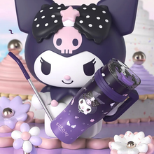 Cargar imagen en el visor de la galería, Vaso Termo Acero Inoxidable  Kuromi con pitillo 1200 ml - 116738
