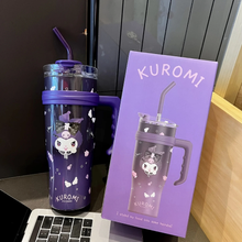 Cargar imagen en el visor de la galería, Vaso Termo Acero Inoxidable  Kuromi con pitillo 1200 ml - 116738
