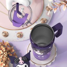 Cargar imagen en el visor de la galería, Vaso Termo Acero Inoxidable  Kuromi con pitillo 1200 ml - 116738
