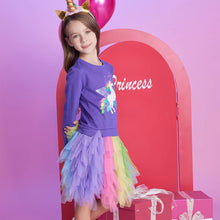 Cargar imagen en el visor de la galería, Vestido Vikita Top Sueter Morado Unicornio Falda Tutu Multicolor - 115837
