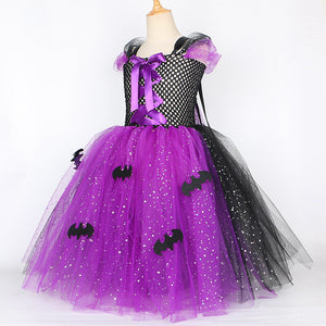 Disfraz Vestido Bruja negro  y morado con accesorios - 114137