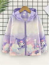 Cargar imagen en el visor de la galería, Chaqueta Impermeable con capucha Kuromi - 116347
