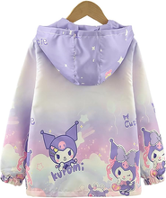 Cargar imagen en el visor de la galería, Chaqueta Impermeable con capucha Kuromi - 116347
