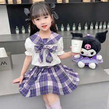 Cargar imagen en el visor de la galería, Conjunto Kuromi Camisa Blanca y Falda cuadros - 116886
