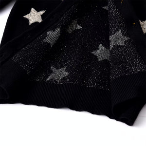 Sueter Vikita Tejido con Botones Negro/Estrellas Plateadas - 115800