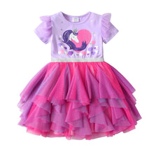 Cargar imagen en el visor de la galería, Vestido Vikita Unicornio Falda Fucsia y Morado - 115822
