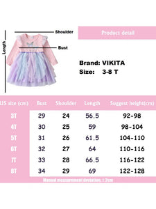 Vestido Vikita Manga Larga Top Mariposa Rosado - 115825