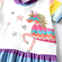 Cargar imagen en el visor de la galería, Vestido Vikita Algodon con Capucha Unicornio Multicolor - 115808
