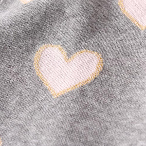 Sueter Vikita Tejido Gris/Corazones Rosados - 115800