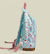 Cargar imagen en el visor de la galería, Morral Kitty Tela Azul con base de cuero 40cm - 116693
