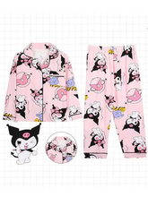 Cargar imagen en el visor de la galería, Pijama Kuromi con botones Manga Larga - 116361
