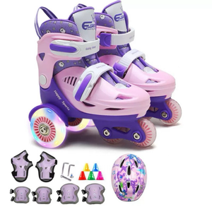 Patines en Linea para niñas talla 31/34 Ajustable Morados - 116766