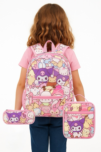 Morral Sanrio Set 3 pzs, Lonchera y Cartuchera  40cm - 116705