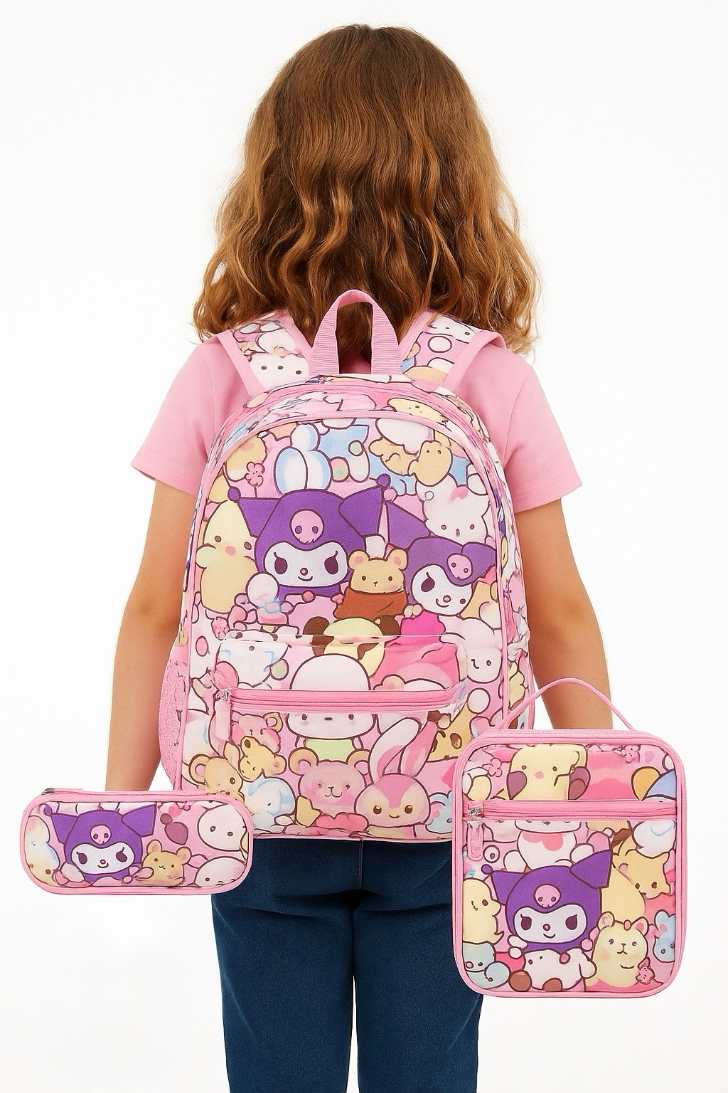 Morral Sanrio Set 3 pzs, Lonchera y Cartuchera  40cm - 116705