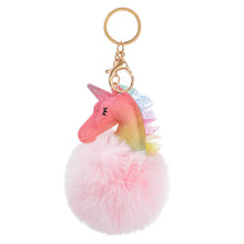 Cargar imagen en el visor de la galería, Llavero Unicornio pom pom corazon - 113972
