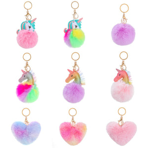 Llavero Unicornio pom pom corazon - 113972