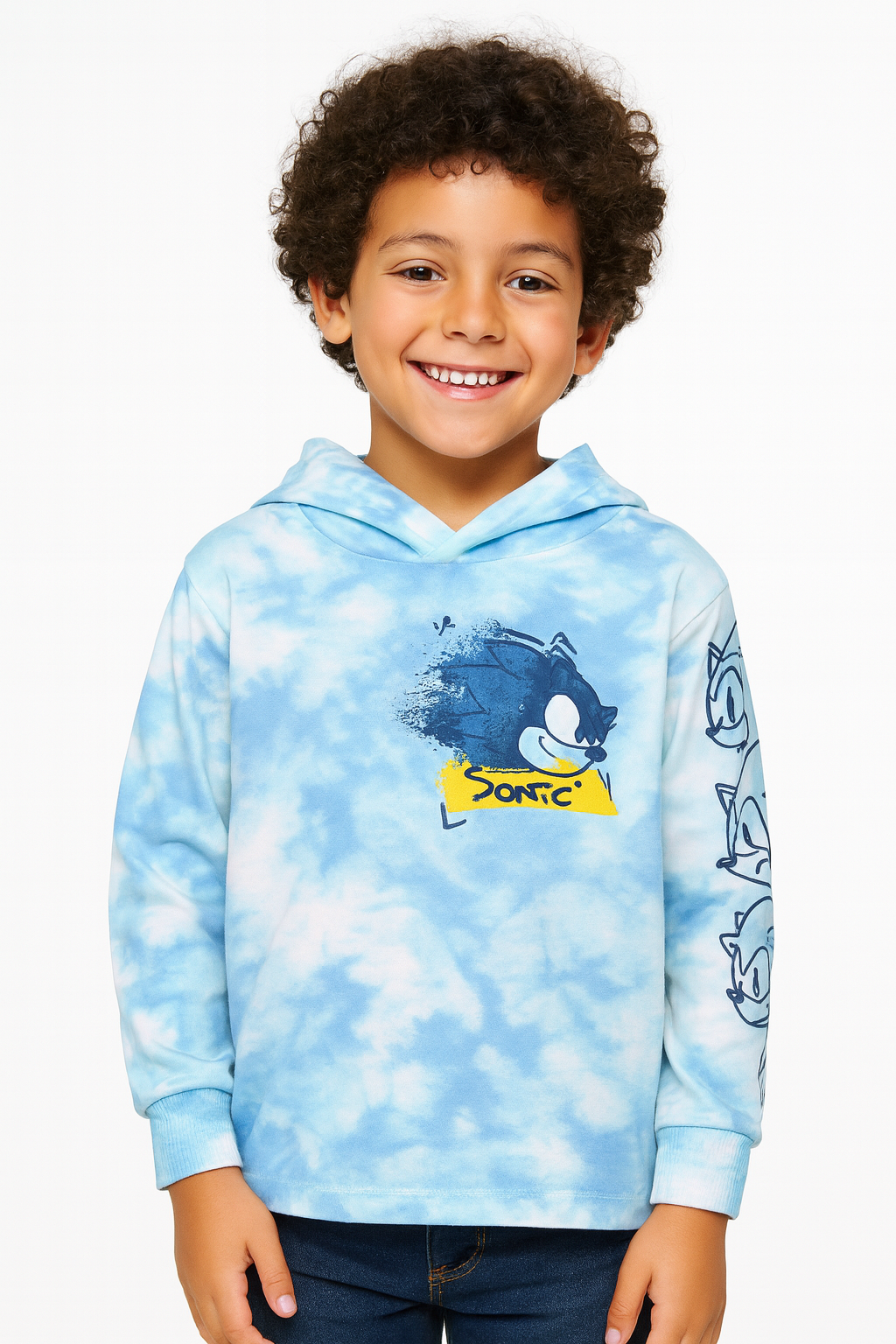 Franela Sonic Manga Larga con Capucha Juvenil - 116856