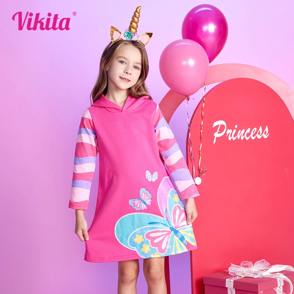 Vestido Vikita Mariposa  Con Capucha  Manga Larga - 116834