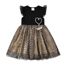 Cargar imagen en el visor de la galería, Vestido Vikita Negro Corazon  Dorado  - 116839
