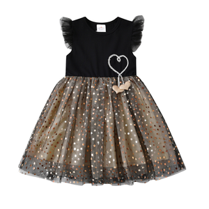 Vestido Vikita Negro Corazon  Dorado  - 116839