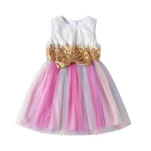 Vestido Vikita Top Lentejuelas Lazo Dorado - 116843