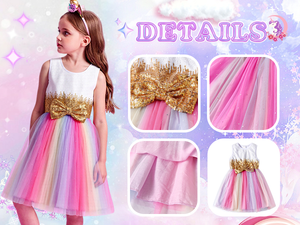 Vestido Vikita Top Lentejuelas Lazo Dorado - 116843