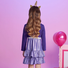Cargar imagen en el visor de la galería, Vestido Vikita Top Unicornio Morado  - 116846
