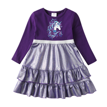 Cargar imagen en el visor de la galería, Vestido Vikita Top Unicornio Morado  - 116846
